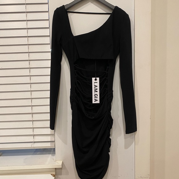 I.AM.GIA corset black dress asymmetrical - Picture 1 of 4